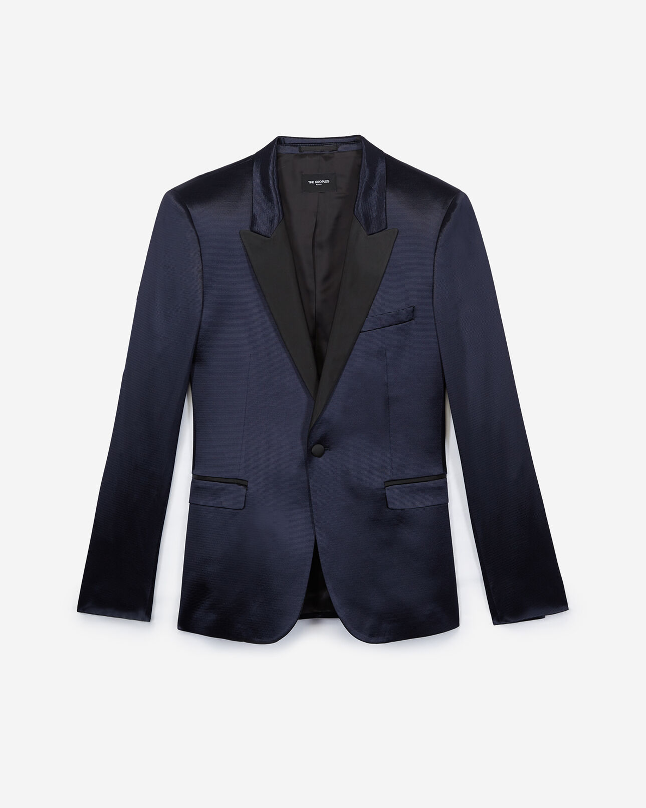 The Kooples HOMME DARK NAVY veste de costume marine col satin