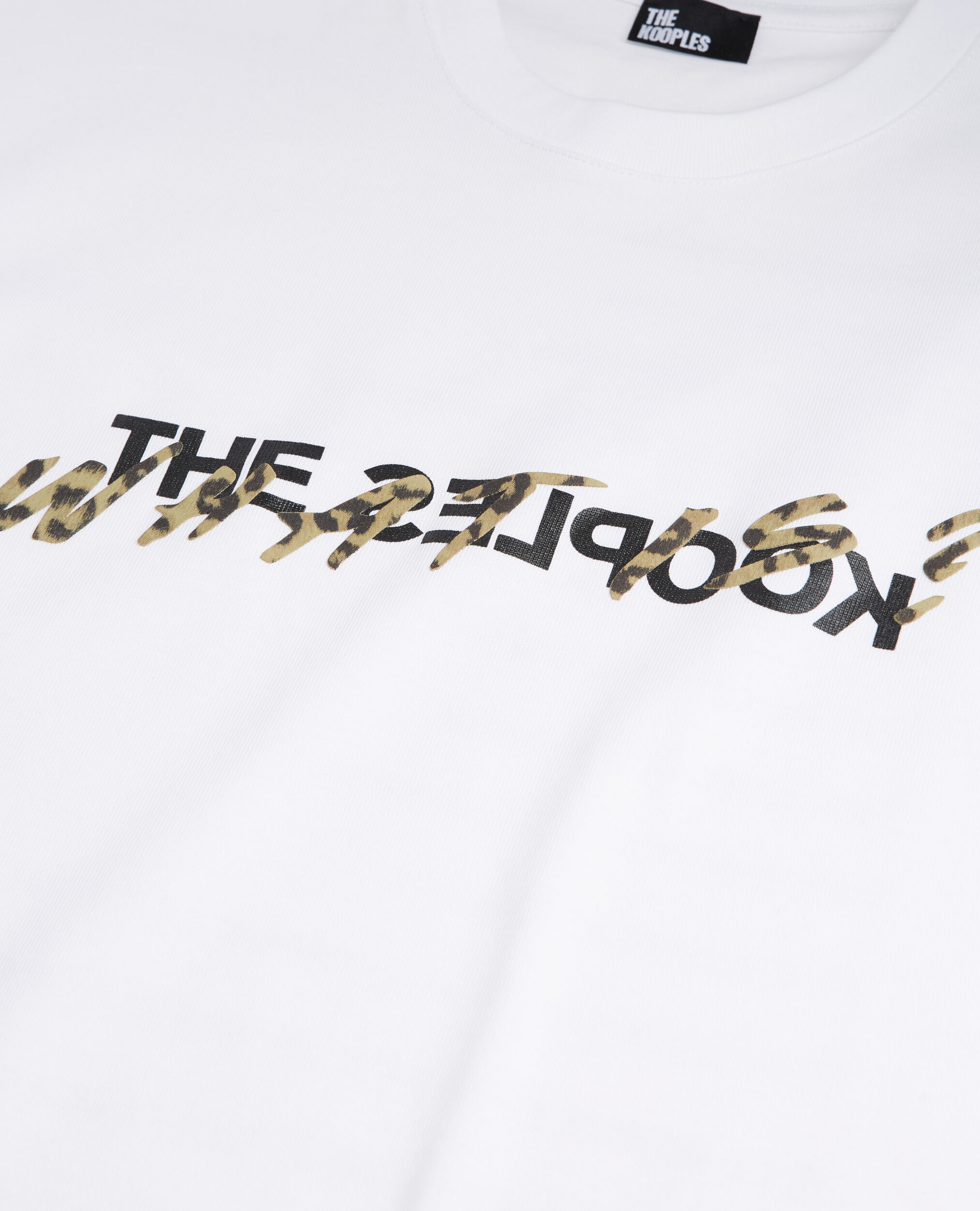White and leopard print what is T-shirt, SNOW WHITE, hi-res image number null