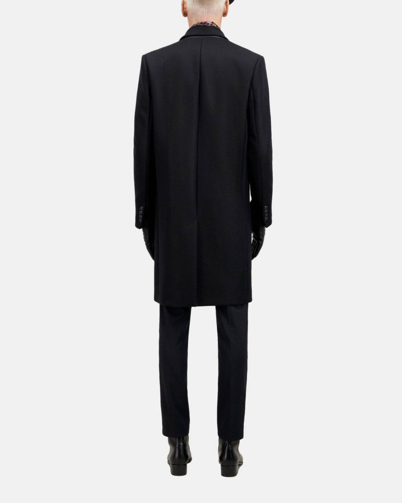 The Kooples HOMME BLACK manteau noir long en laine