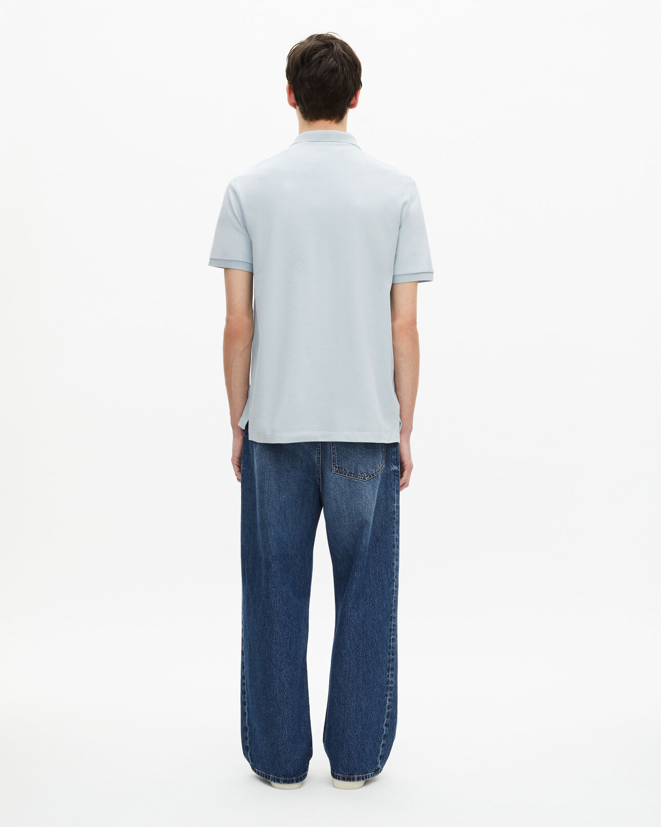 The Kooples MEN BABY BLUE light blue pique polo shirt with classic collar