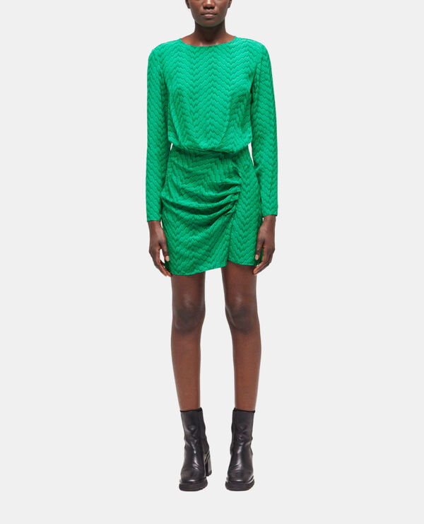 vestido corto estampado verde