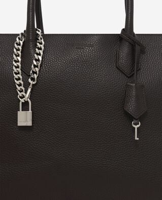 The Kooples DAMEN BROWN ming l einkaufstasche aus braunem, genarbtem leder
