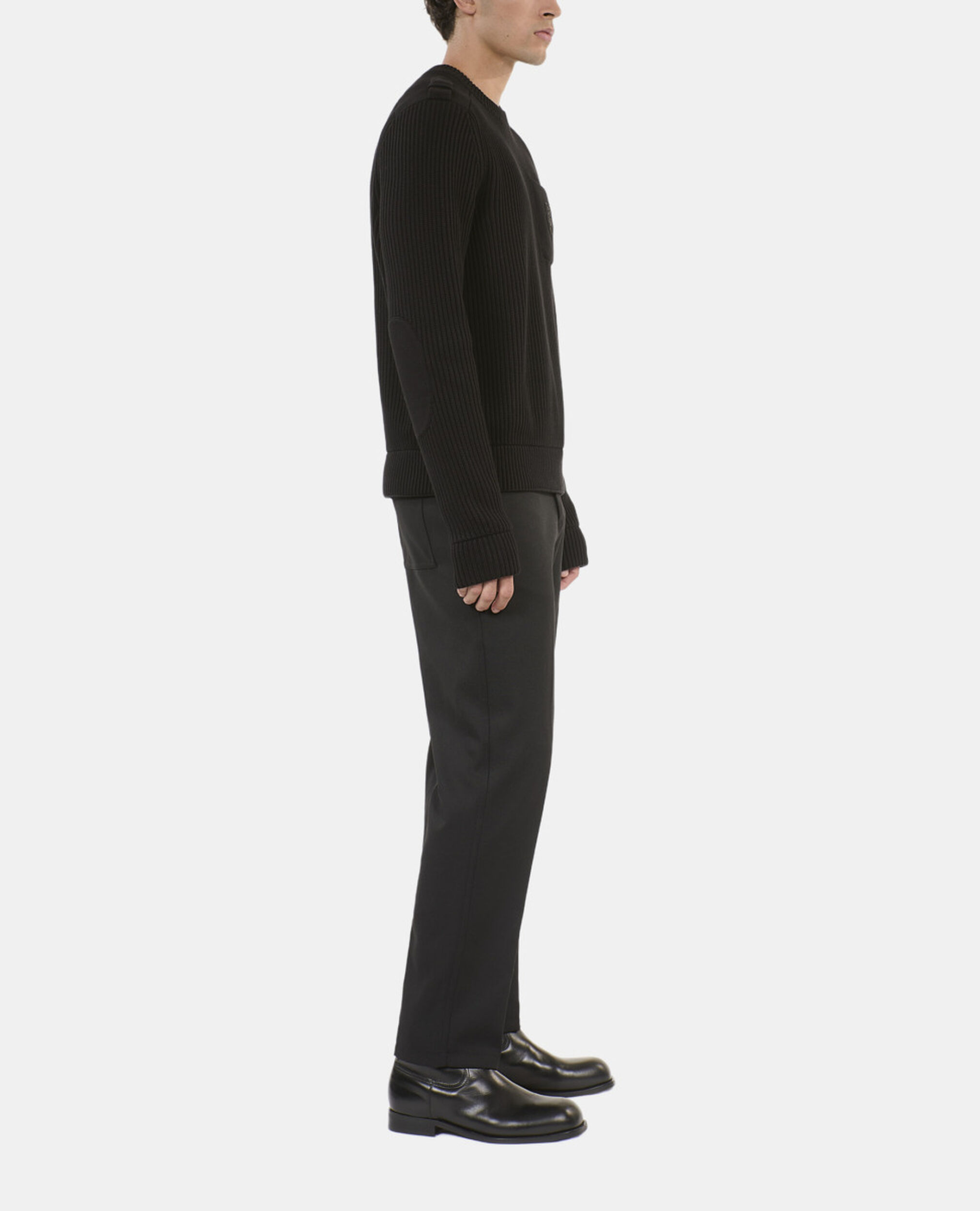 Black cotton sweater, BLACK, hi-res image number null