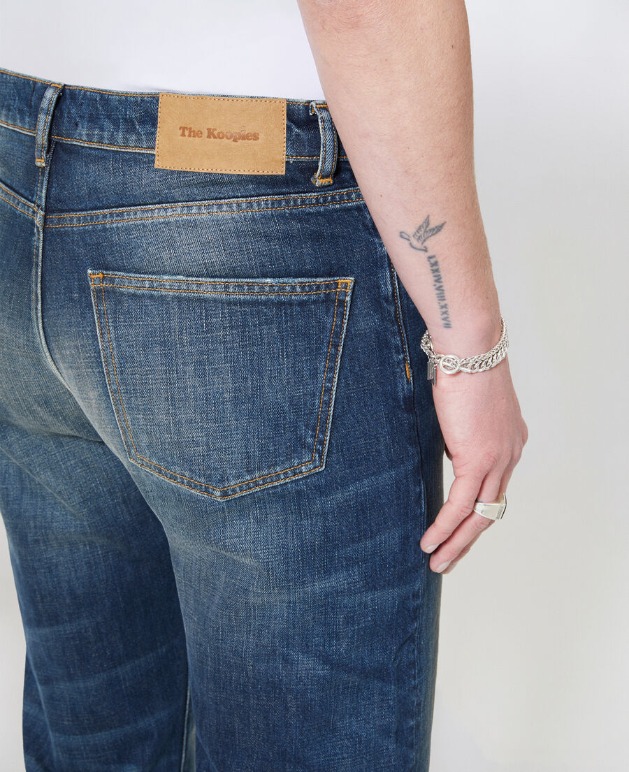 The Kooples HOMME MEDIUM BLUE jean droit d&eacute;lav&eacute; bleu