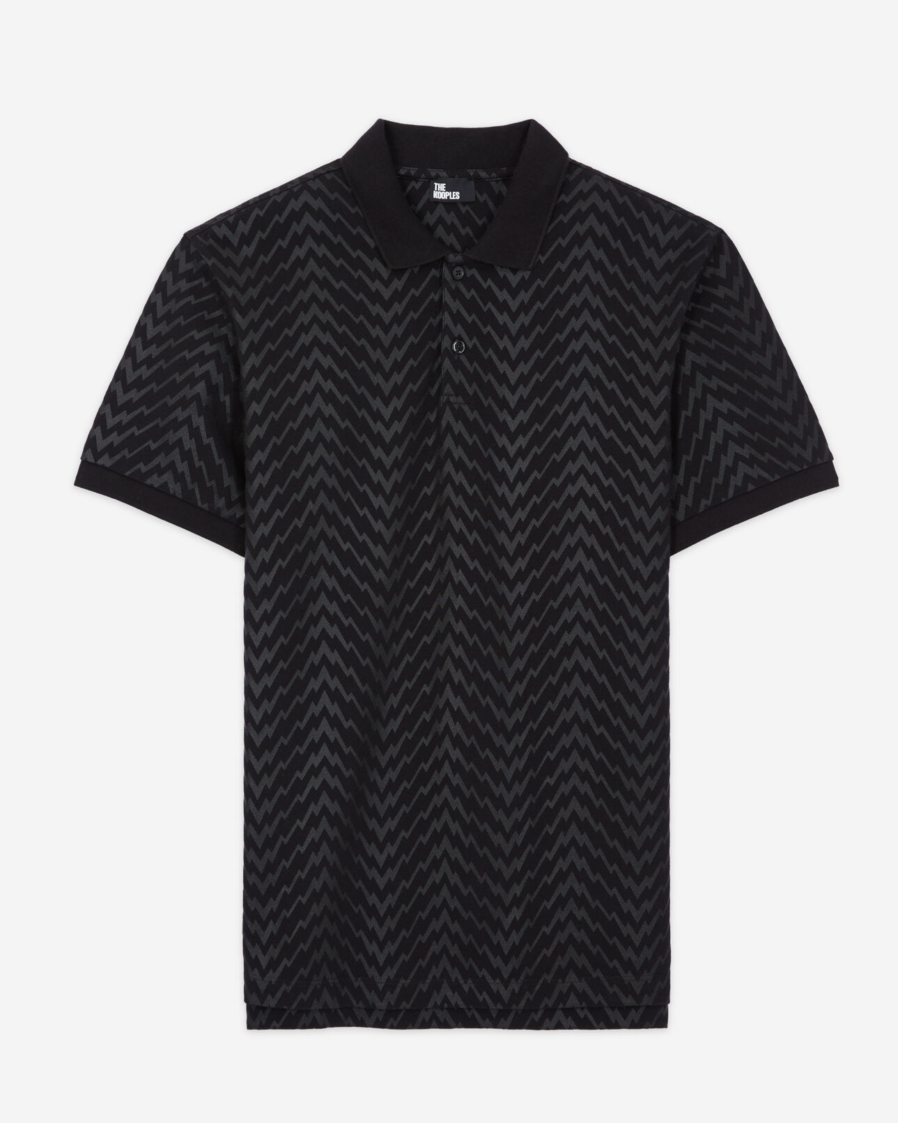 The Kooples HERREN BLACK schwarzes poloshirt mit print