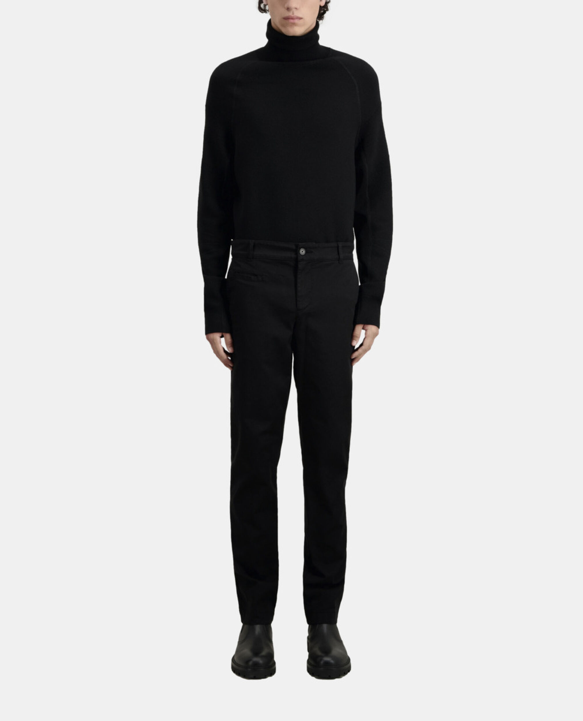 Pantalon chino noir, BLACK, hi-res image number null