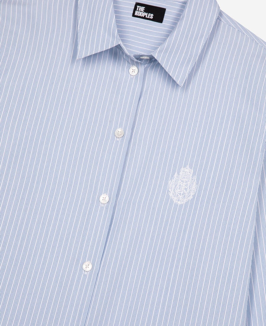 The Kooples WOMEN BLUE / WHITE blue poplin striped shirt