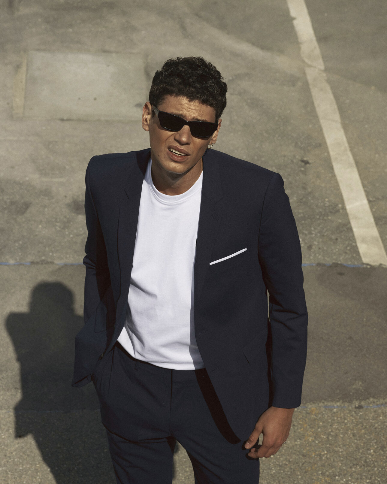 The Kooples MEN NAVY navy blue stretch wool suit jacket 