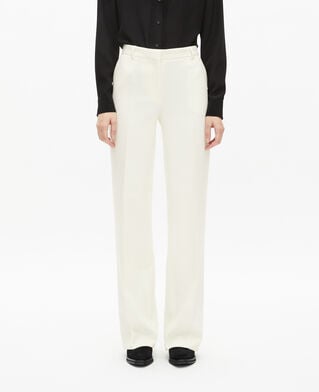 The Kooples DAMEN ECRU gerade geschnittene schneiderhose aus krepp in ecru