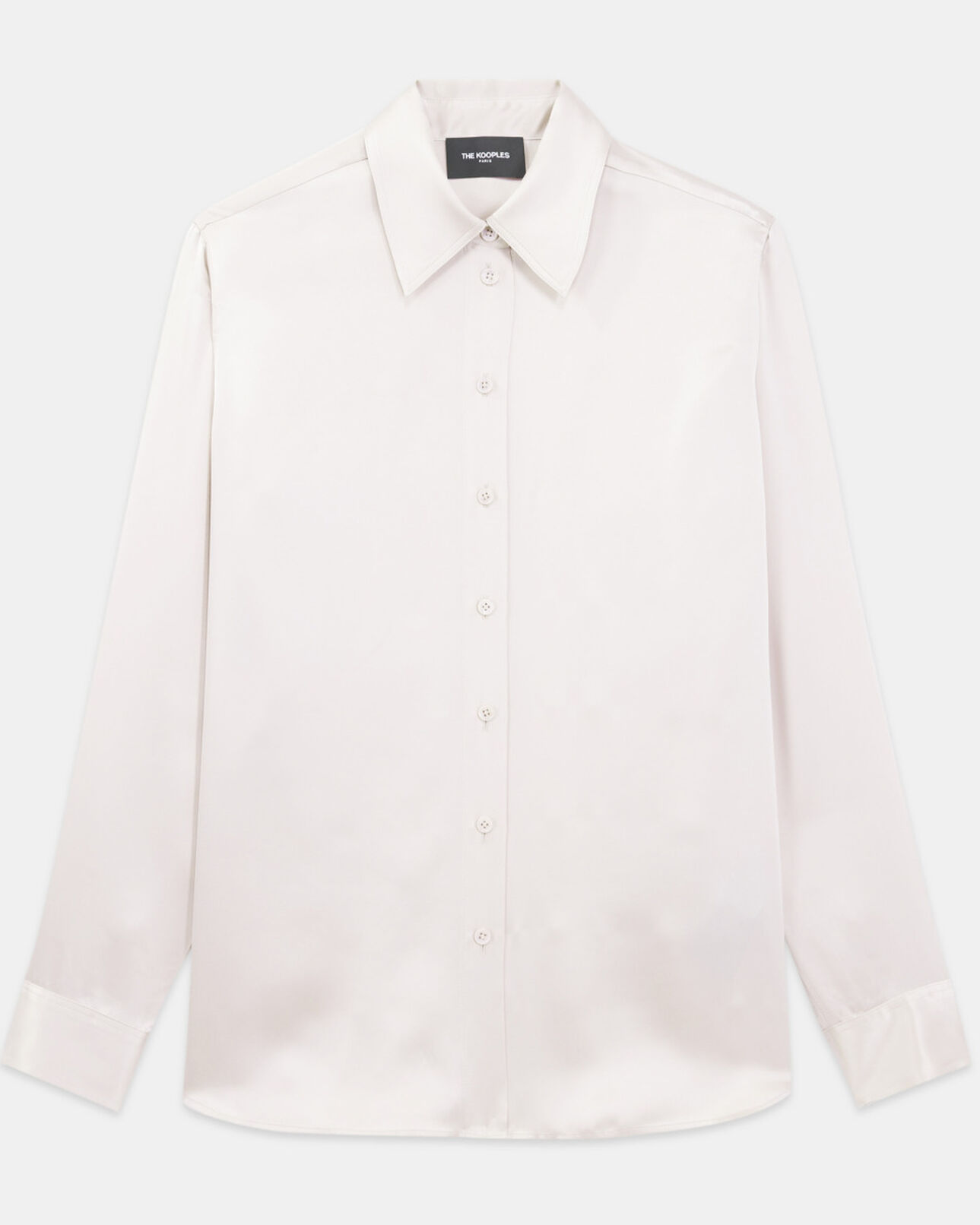 The Kooples WOMEN LIGHT PINK pale pink silk shirt with wide cuffs