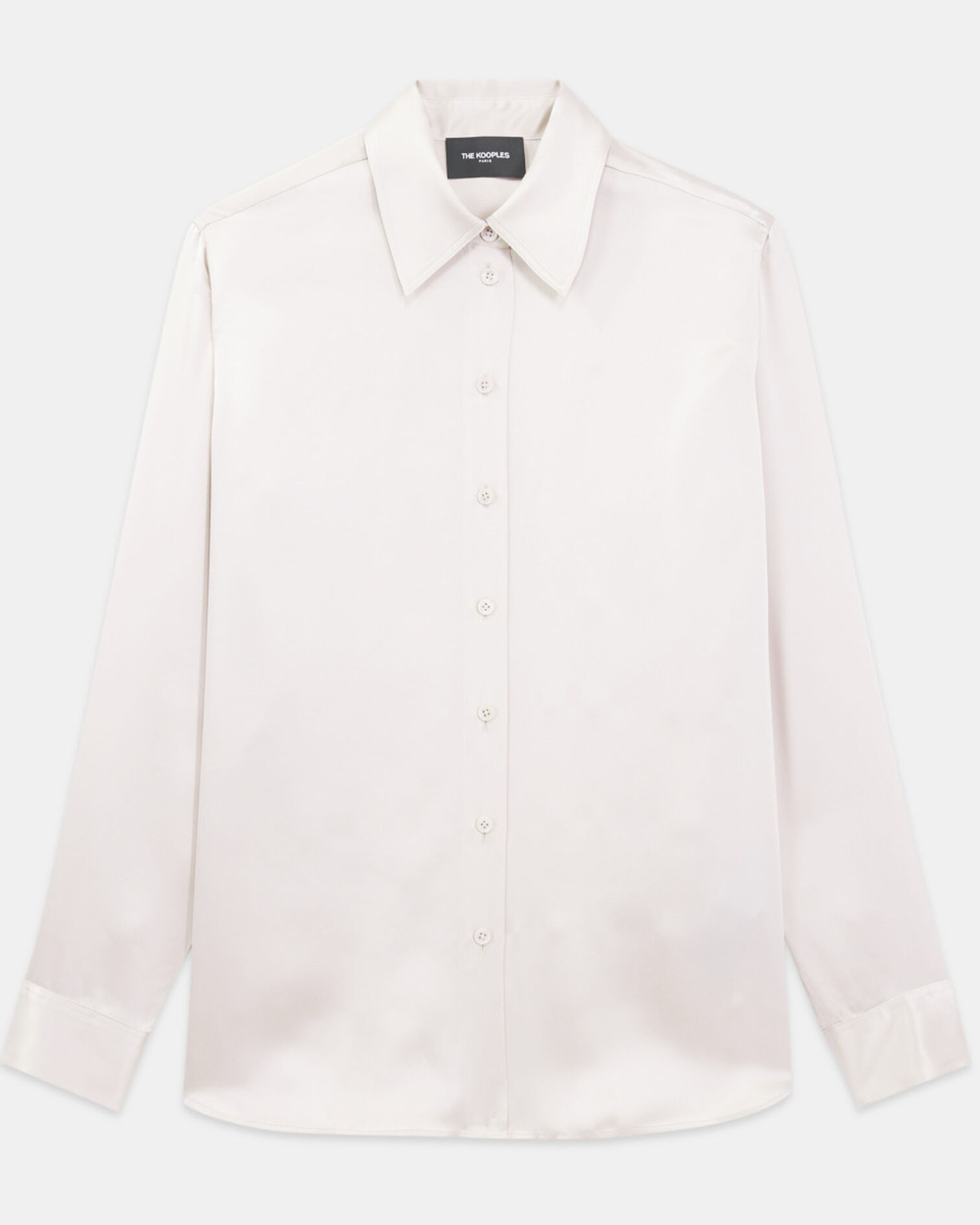 Pale pink silk shirt with wide cuffs, LIGHT PINK, hi-res image number null
