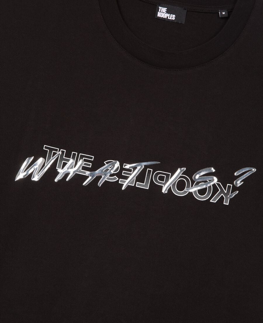 The Kooples H BLACK what is metallic black t-shirt