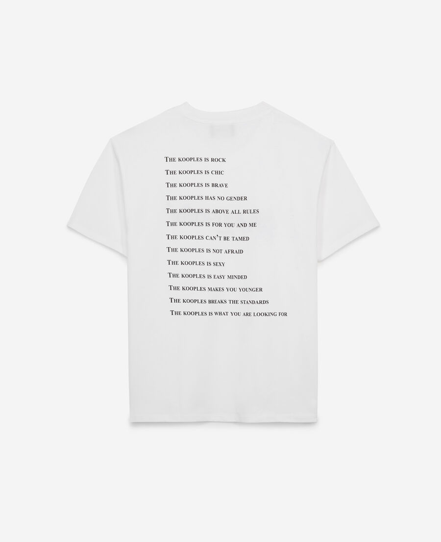 T-shirt blanc coton imprimé What is