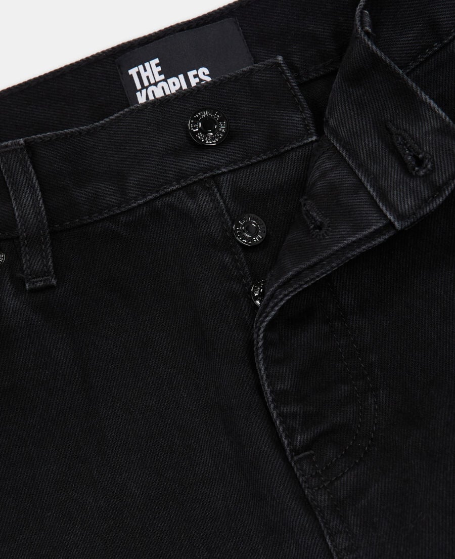 The Kooples HERREN BLACK WASHED schwarze jeans mit geradem bein
