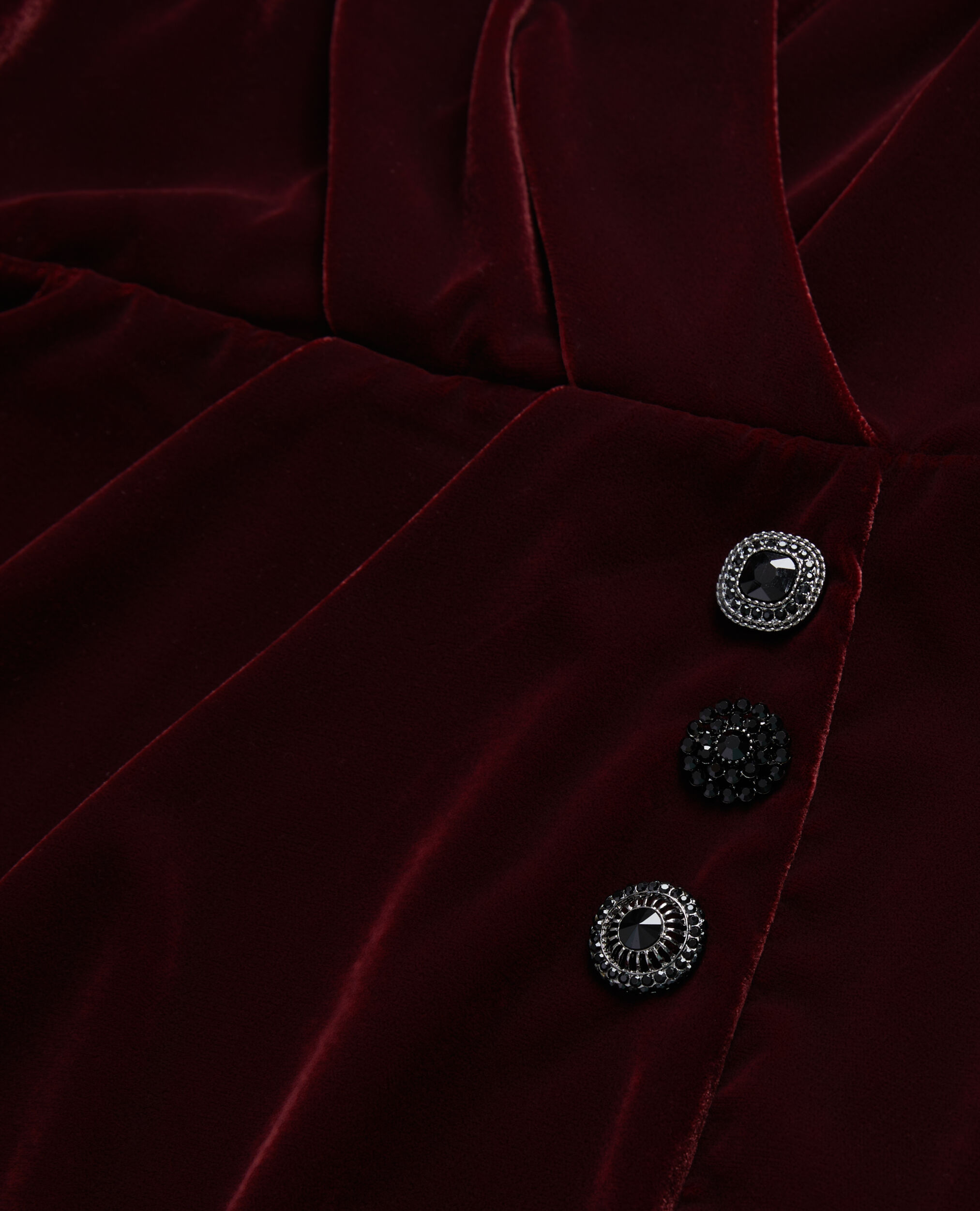 Short burgundy velvet dress, BURGUNDY, hi-res image number null