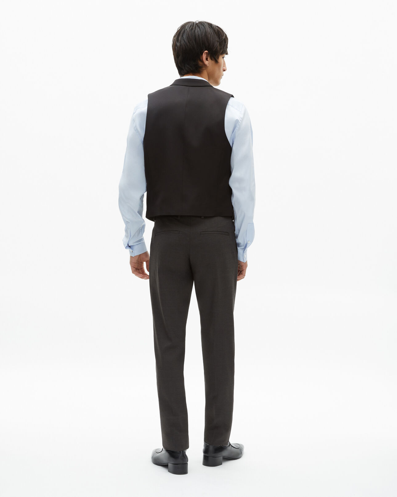 The Kooples HERREN BLACK GREY anzugweste aus wollgemisch mikrokaro schwarz