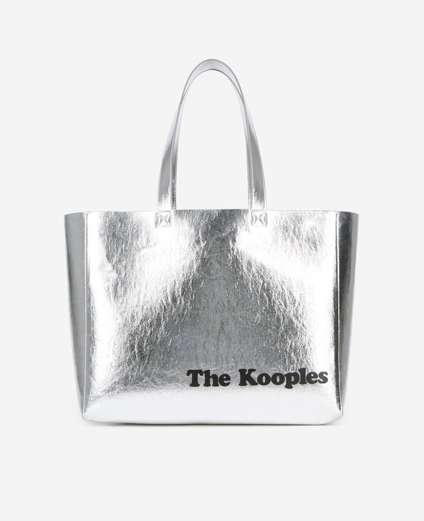 The Kooples WOMEN SILVER silver leather-effect tote bag