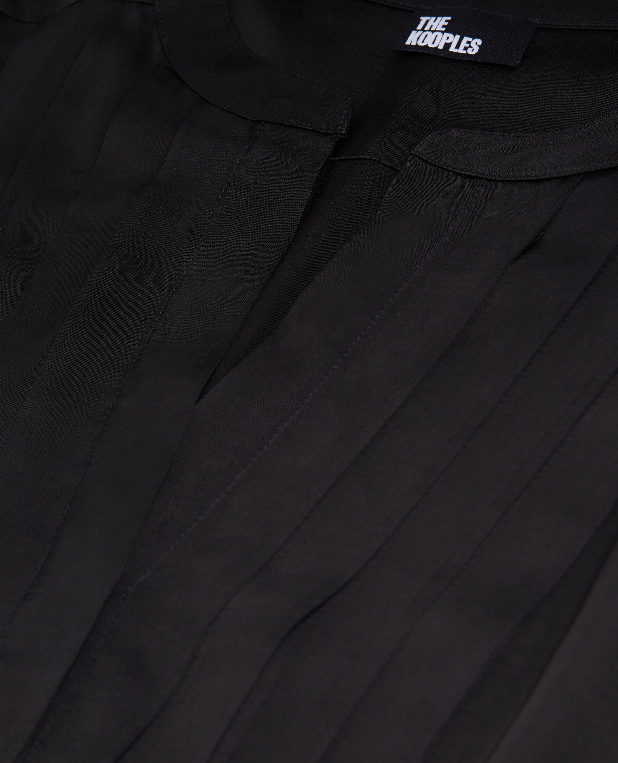 Vestido corto negro plisado, BLACK, hi-res image number null