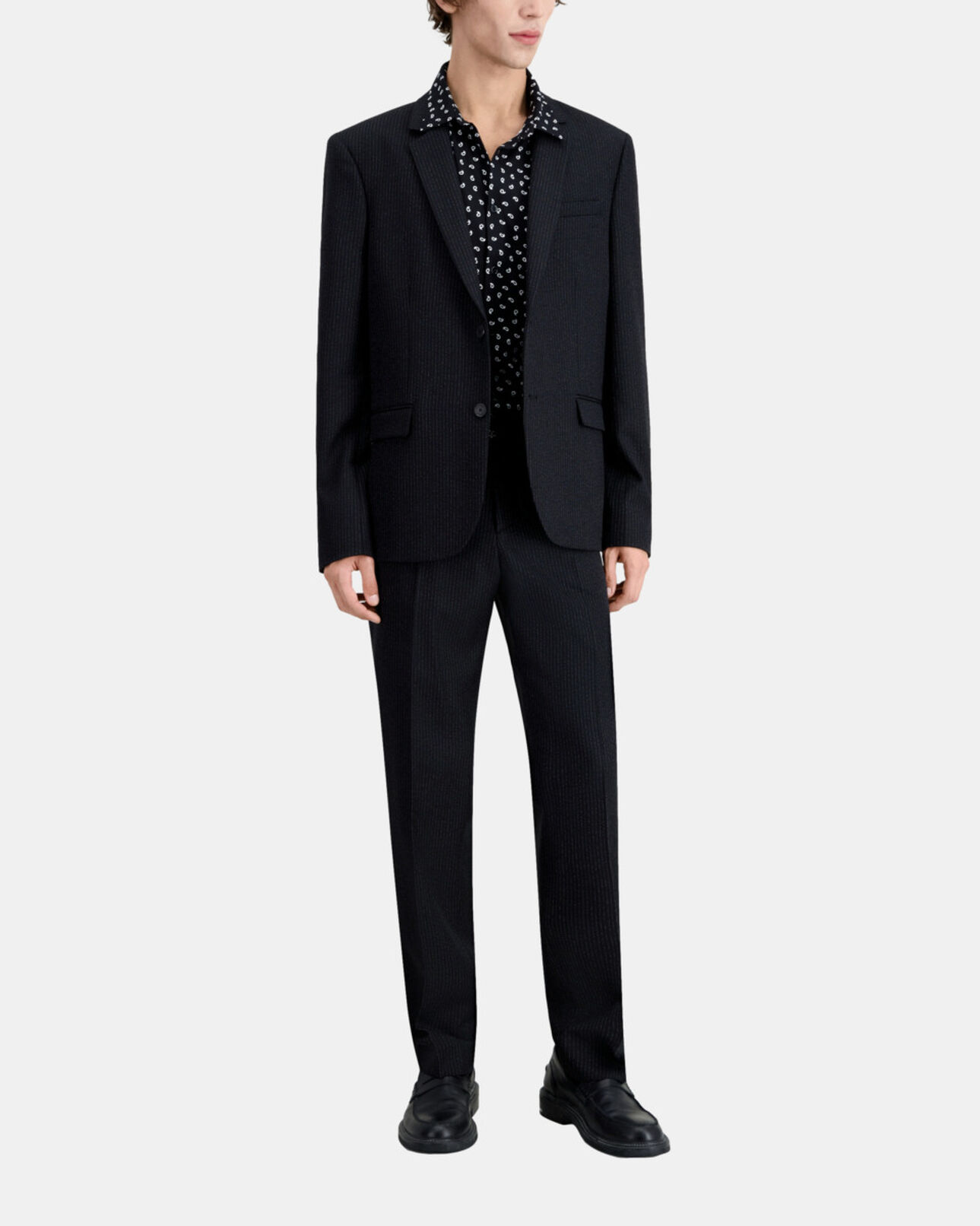 The Kooples MEN BLACK-ECRU black wool jacket with tennis stripes