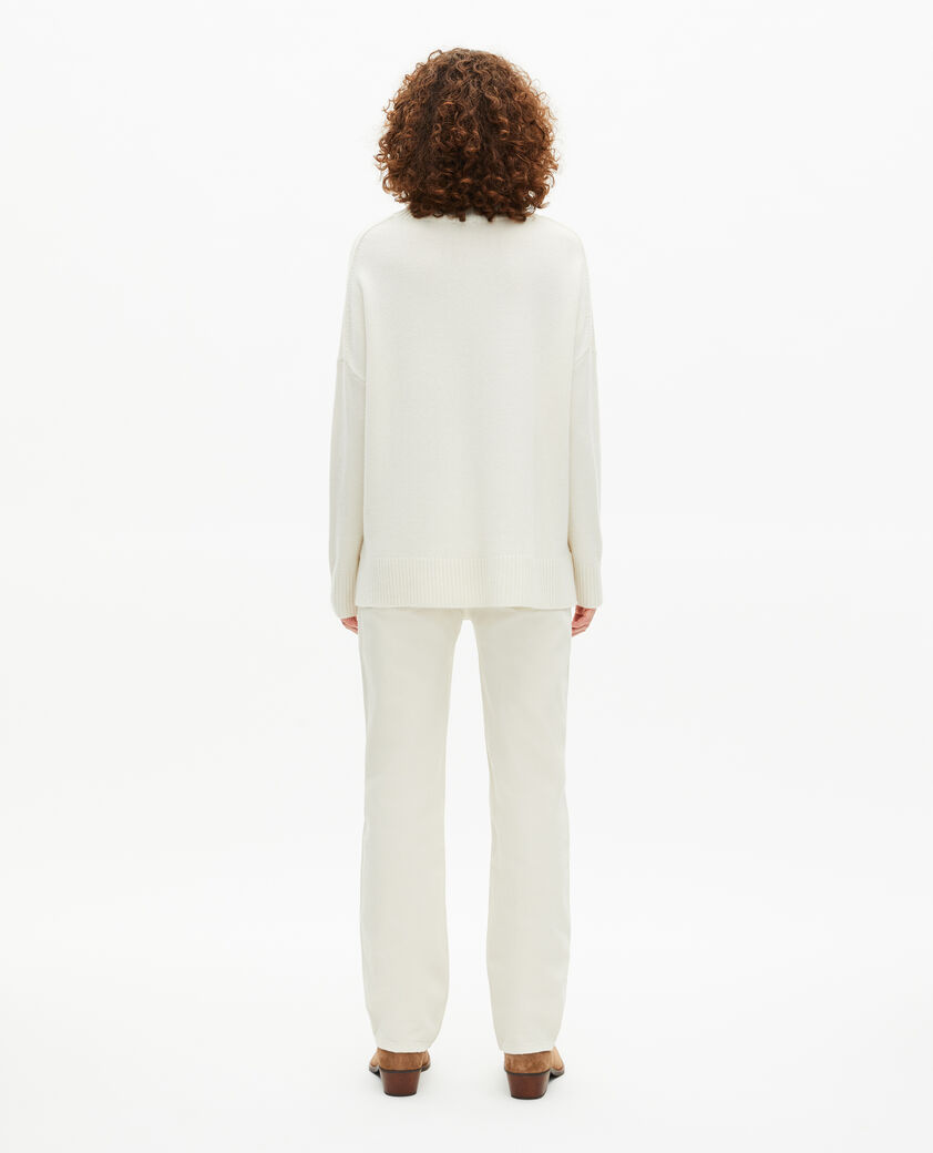 The Kooples WOMEN ECRU ecru cashmere stand-up collar sweater