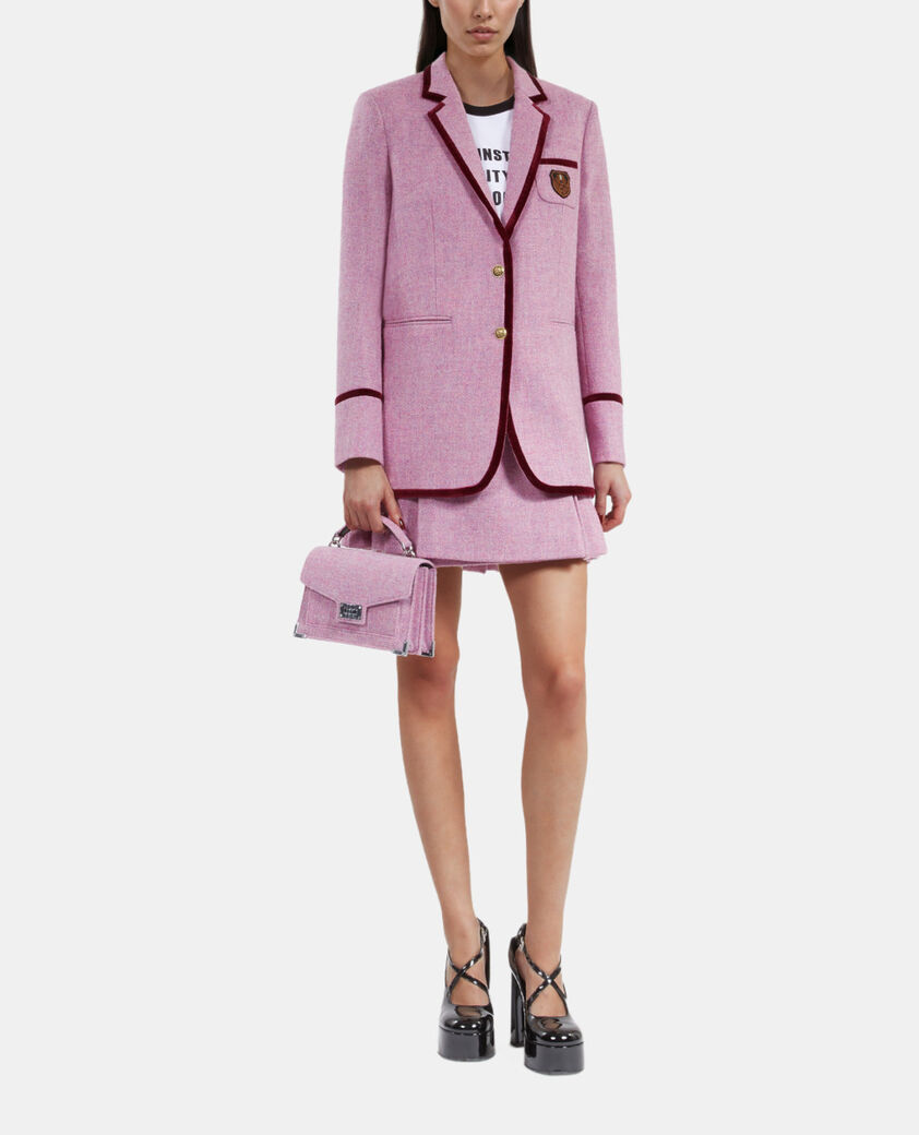 The Kooples F PINK the kooples x harris tweed pink wool tailored jacket