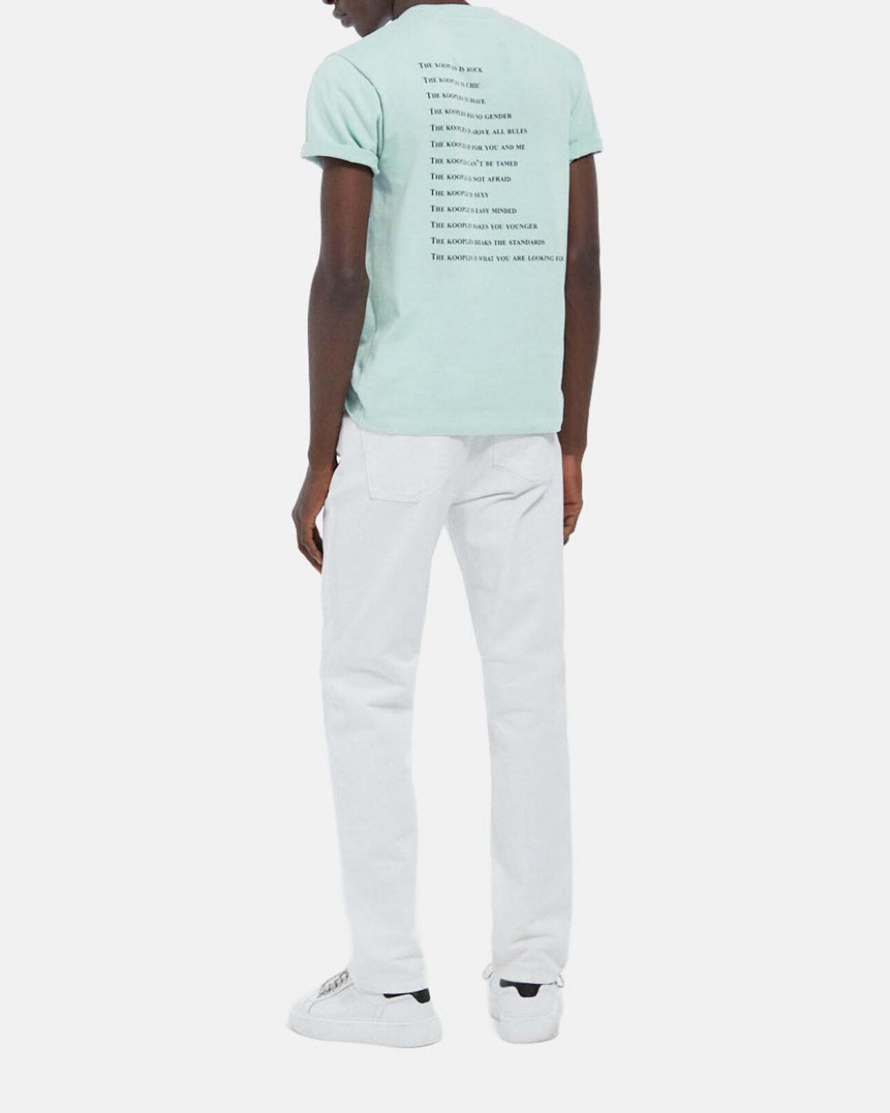 The Kooples HOMME GRIS BLEU t-shirt vert coton détail what is the kooples