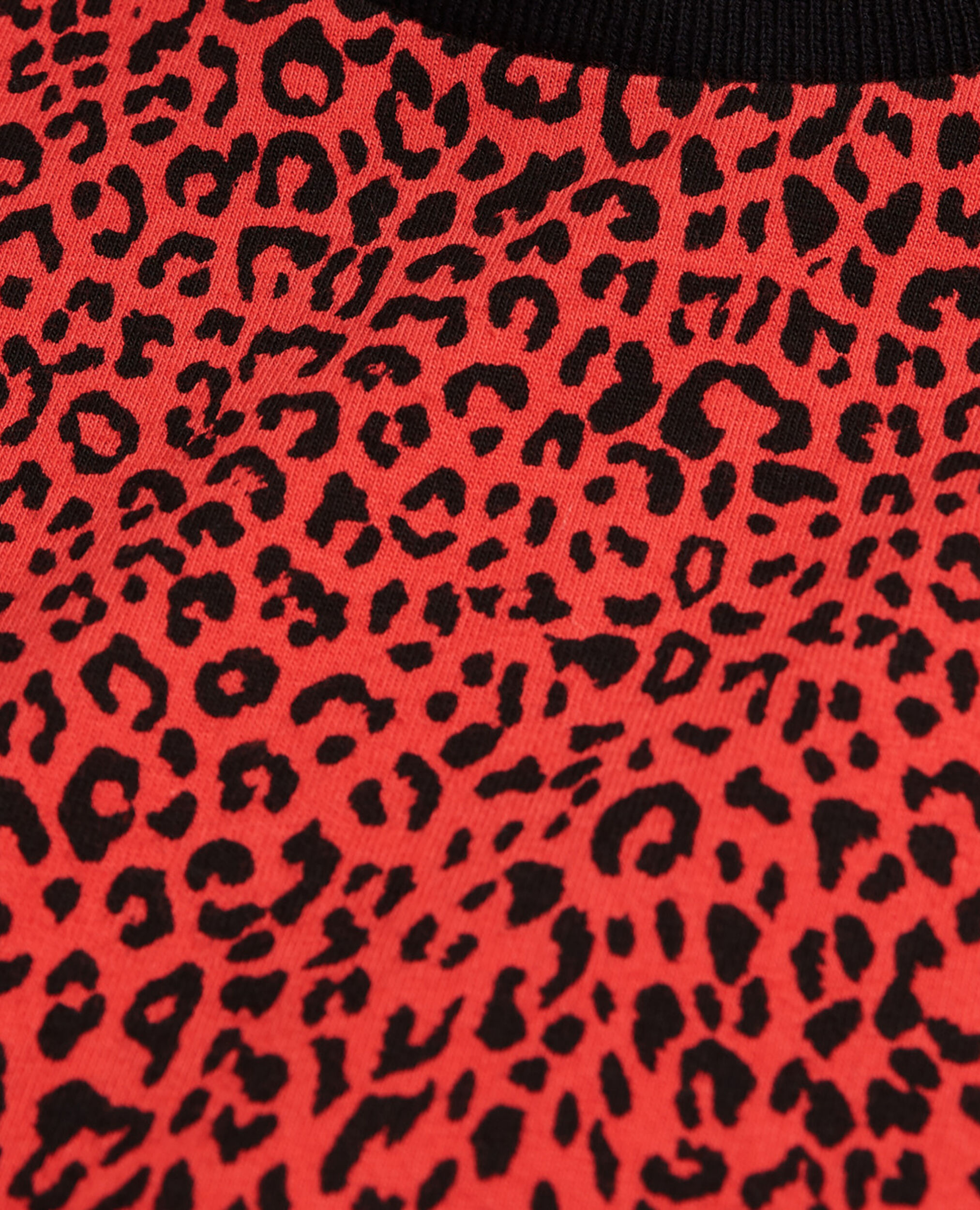 Red leopard print T-shirt, DARK RED, hi-res image number null