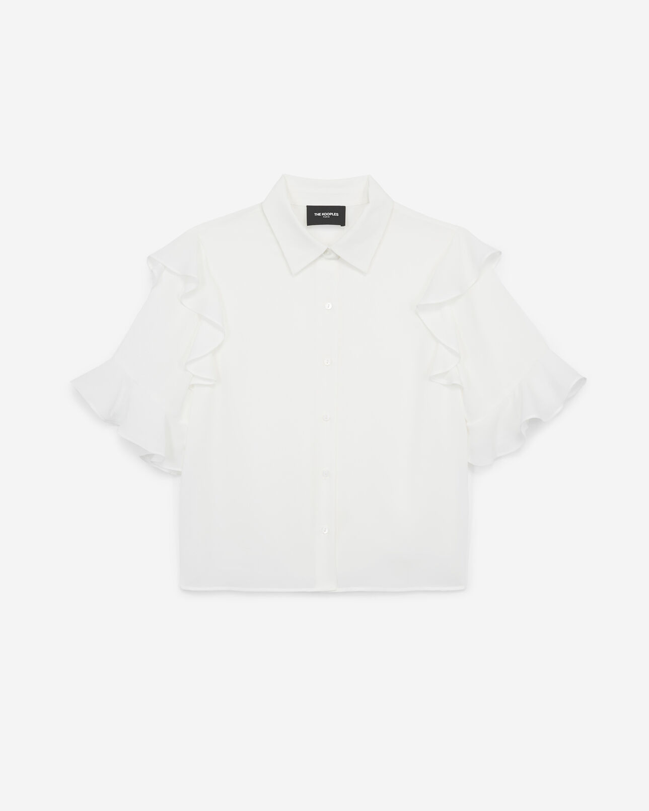The Kooples WOMEN WHITE white dress shirt with frills
