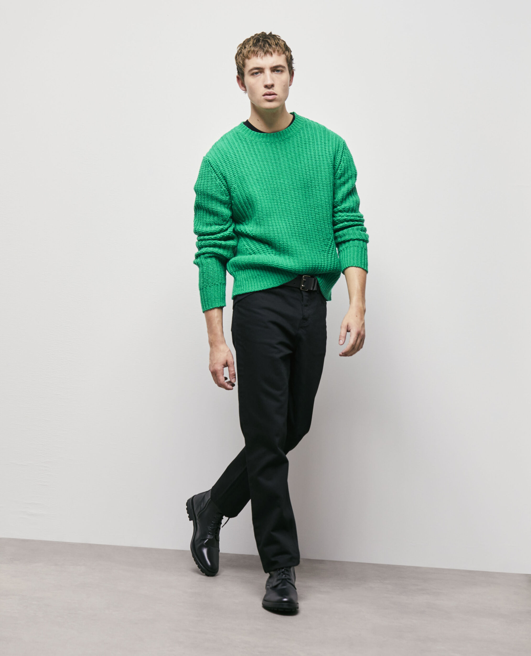 Green knit sweater, GREEN, hi-res image number null