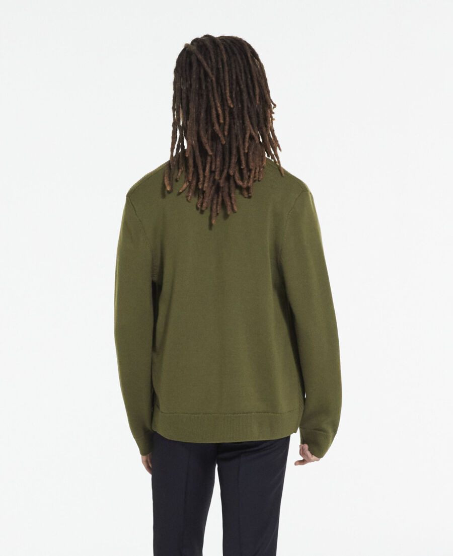 khaki wool cardigan