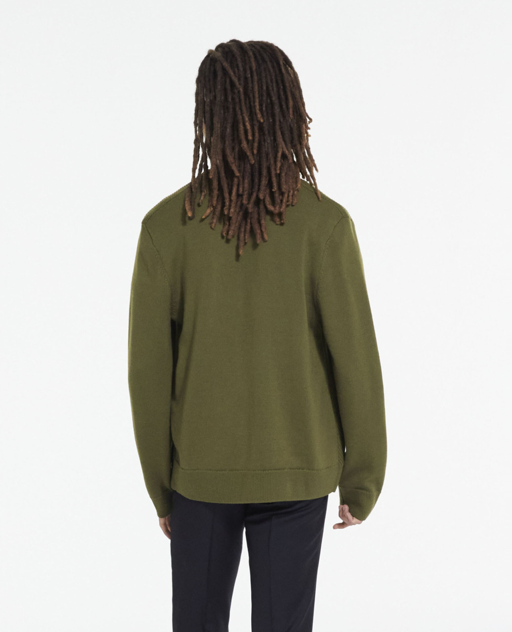 Khaki wool cardigan, KAKI, hi-res image number null