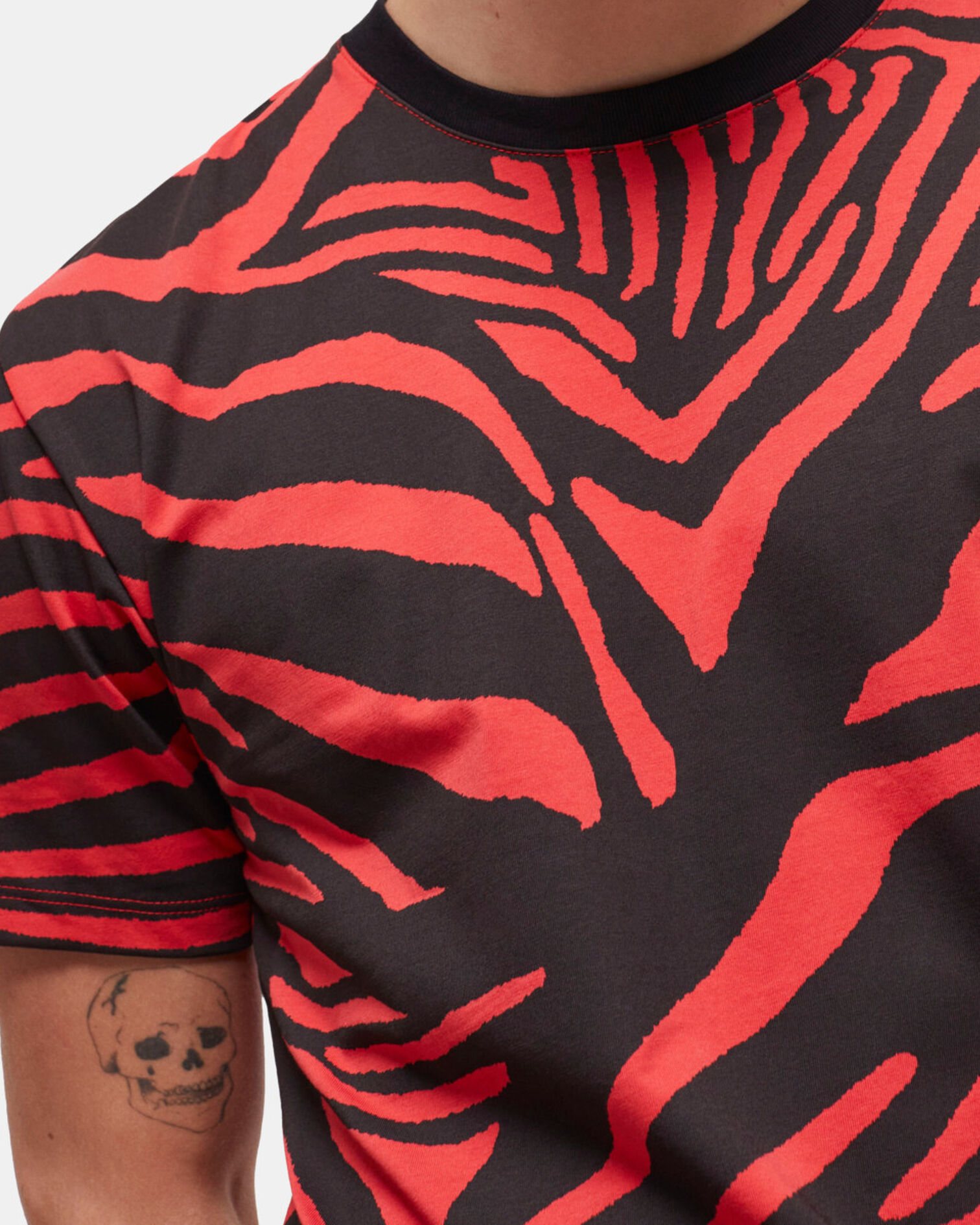 Men's red printed t-shirt, RED / BLACK, hi-res image number null