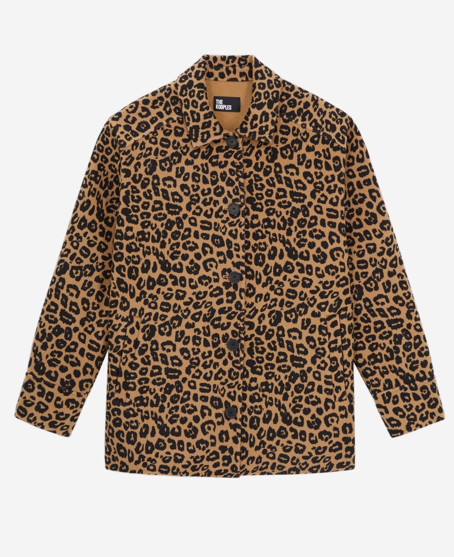 The Kooples FEMME LEOPARD blouson type surchemise léopard en laine mélangée