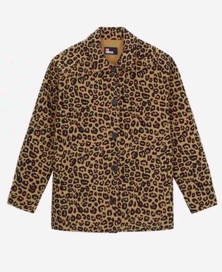 The Kooples FEMME LEOPARD blouson type surchemise léopard en laine mélangée