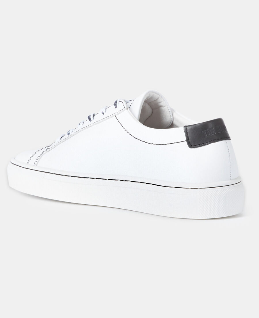 white leather sneakers