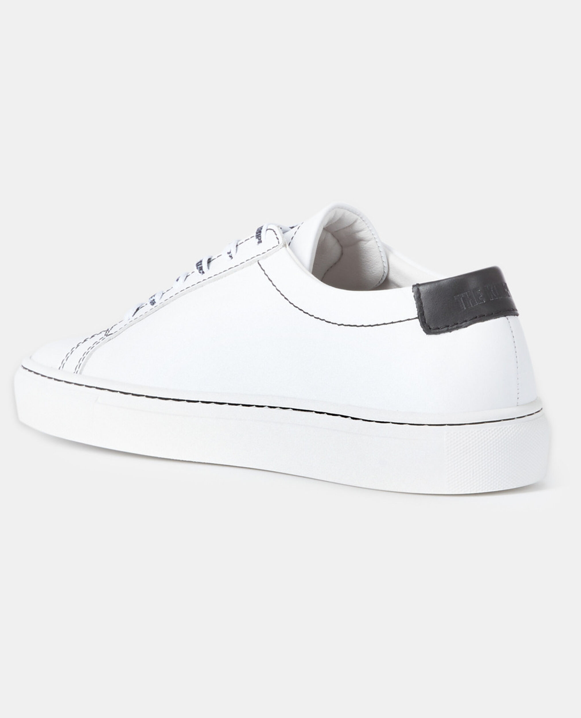 White leather sneakers, WHITE, hi-res image number null