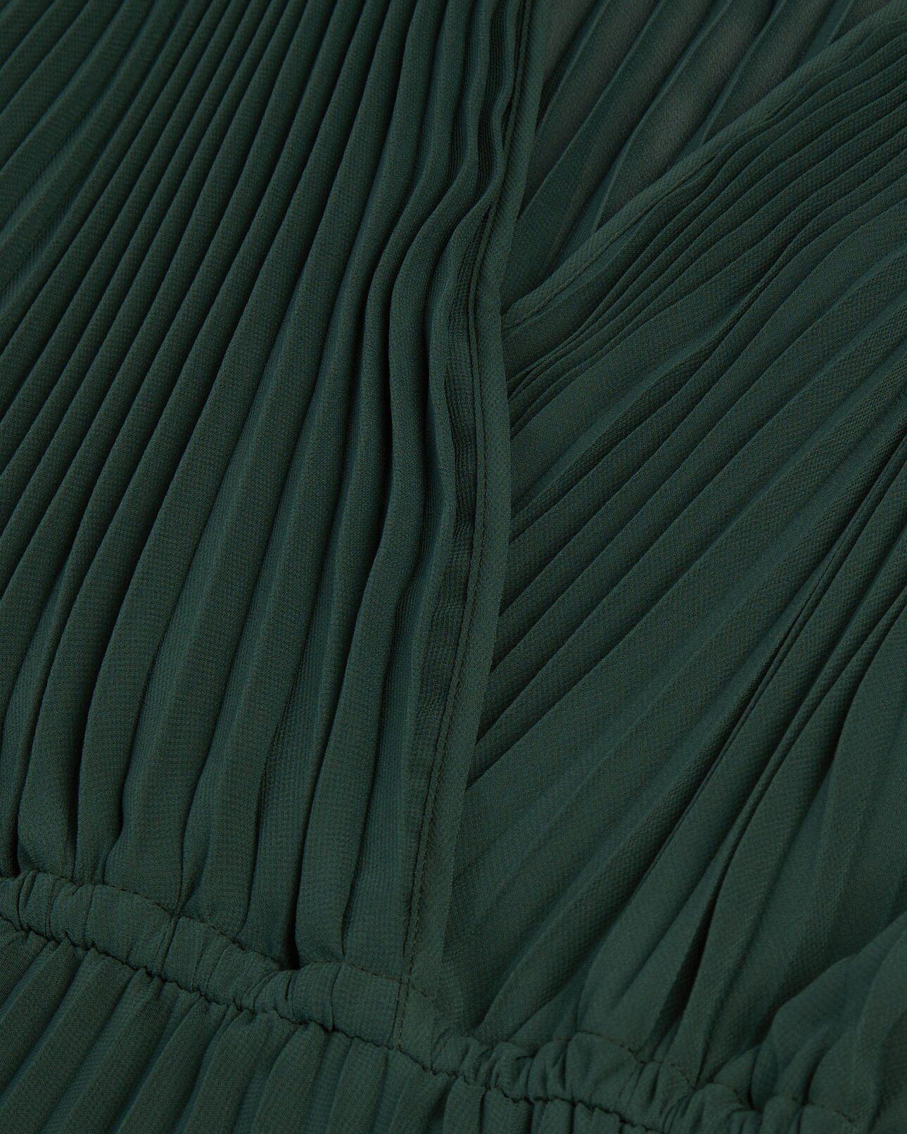 The Kooples WOMEN WOOD KAKI green pleated long dress