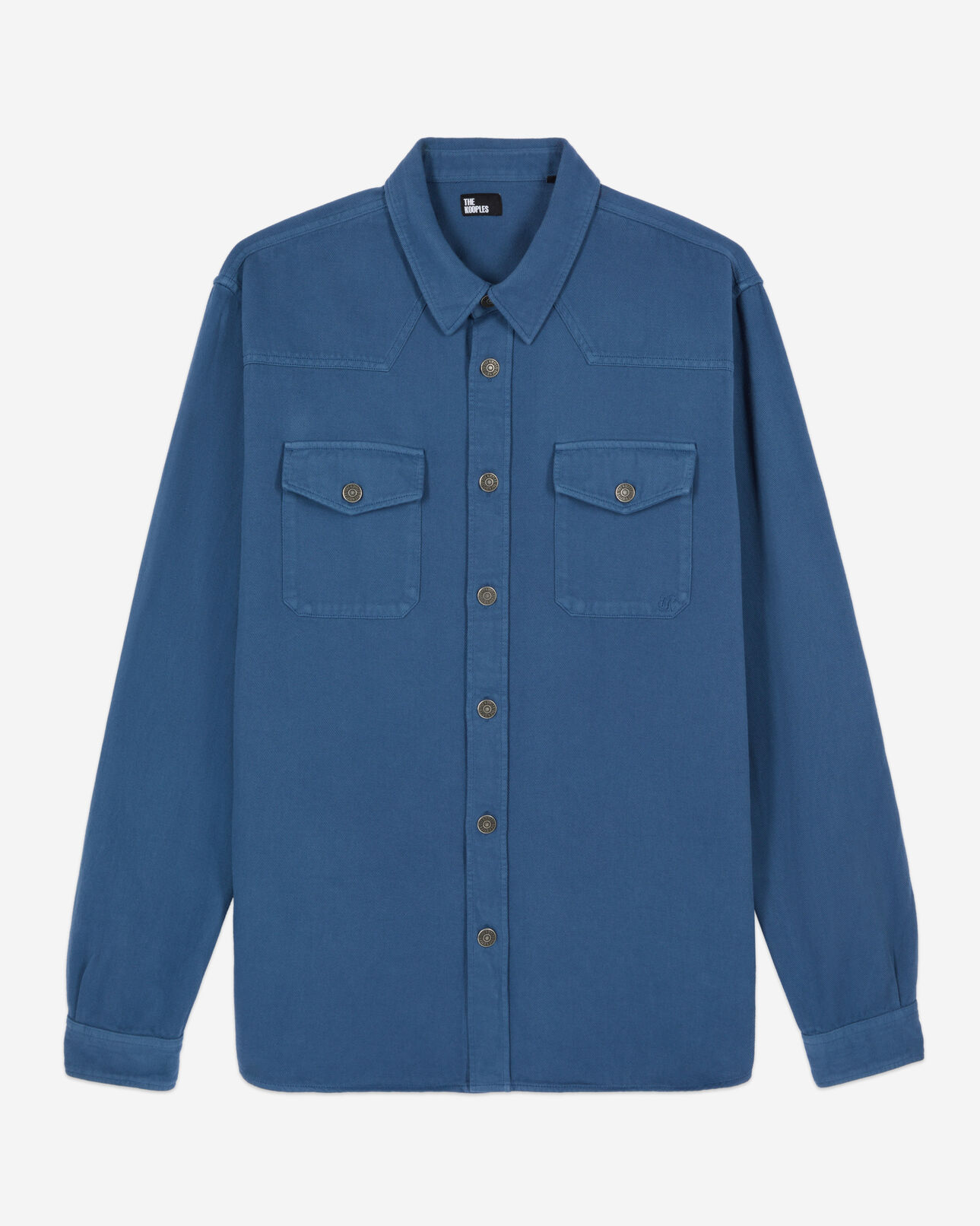 The Kooples HOMBRE MIDDLE NAVY camisa azul lino algodón