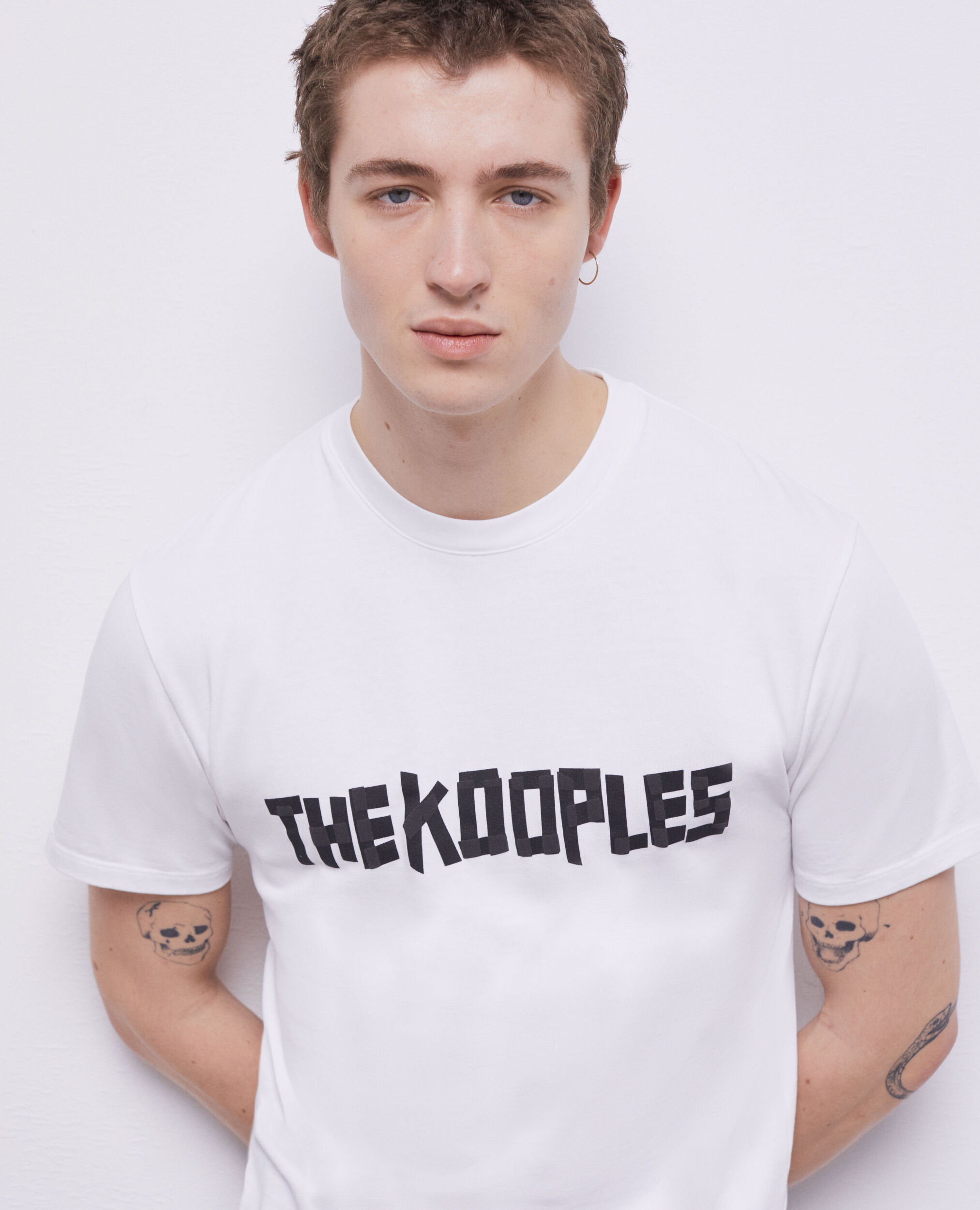 Weißes T-Shirt Herren mit The Kooples Logo, WHITE, hi-res image number null