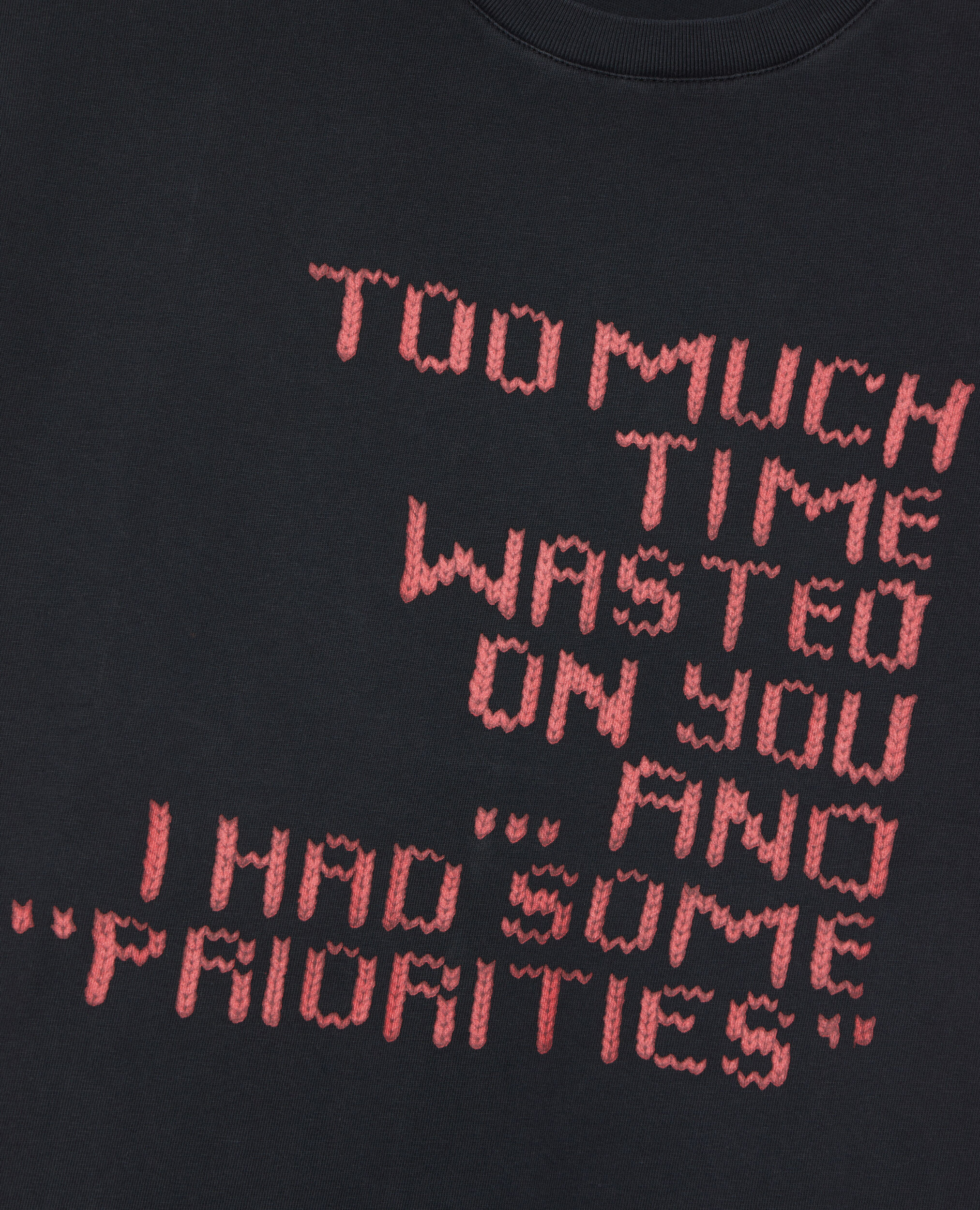 Black screen print T-shirt, BLACK WASHED, hi-res image number null
