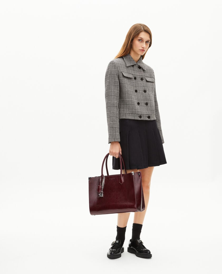 The Kooples MUJER BLACK GREY chaqueta con estampado pr&iacute;ncipe de gales en blanco y negro