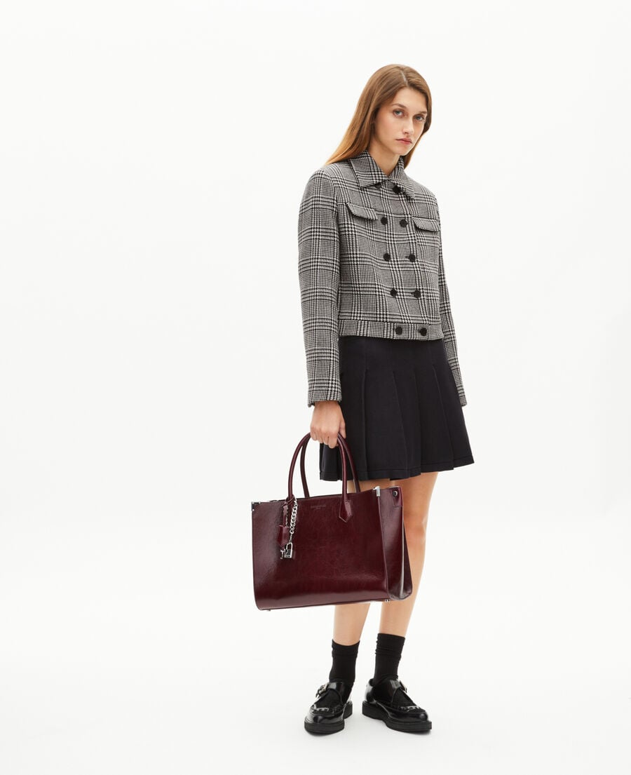 The Kooples F BLACK GREY black and white prince of wales jacket