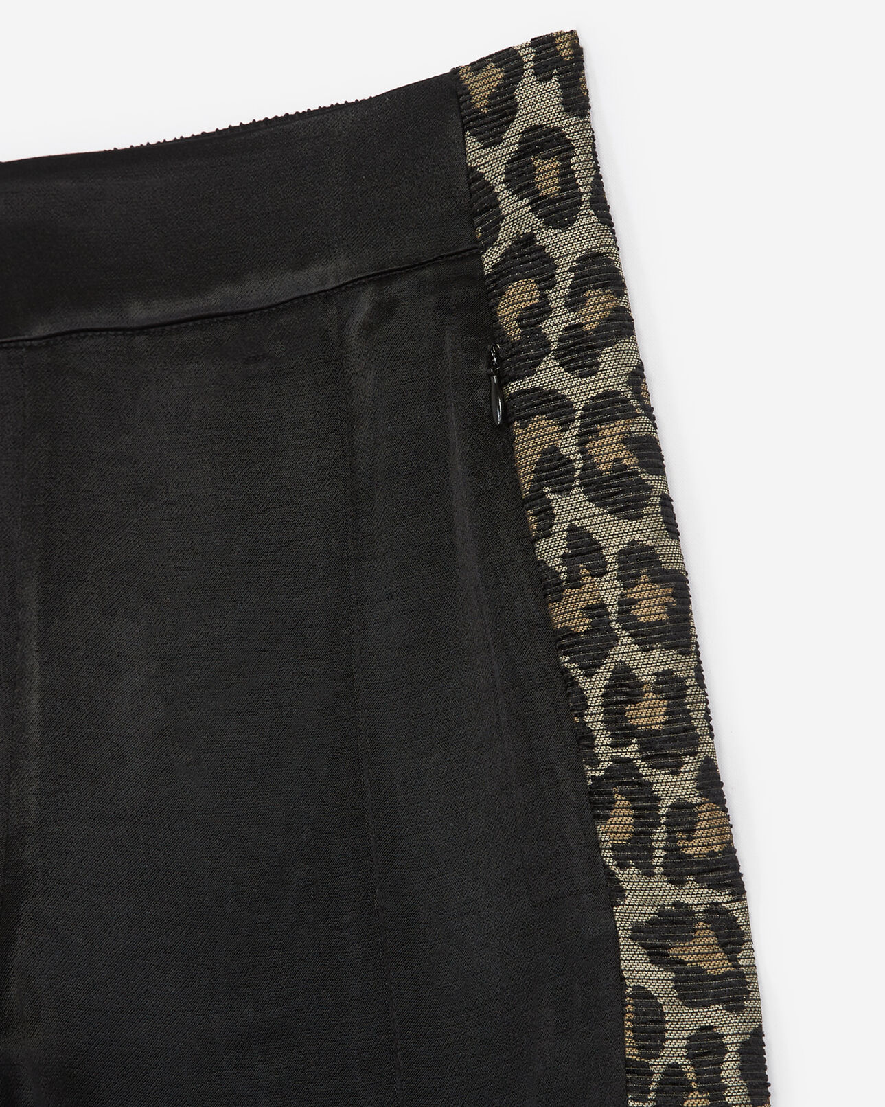 The Kooples WOMEN BLACK straight black viscose trousers w/side stripe