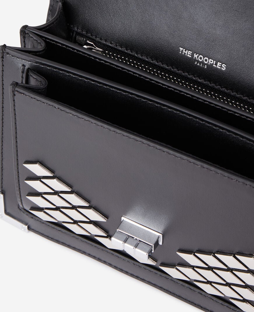 The Kooples FEMME BLACK sac emily small en cuir noir avec clous 