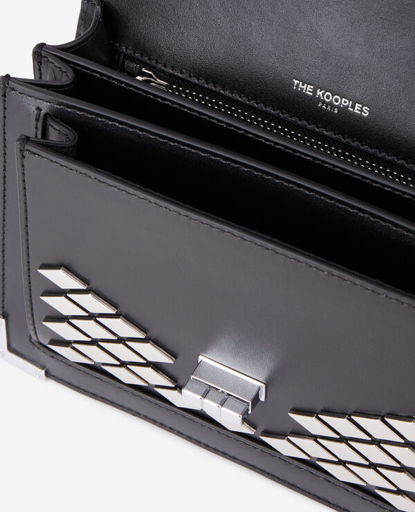 The Kooples WOMEN BLACK emily small bag in black leather with studs