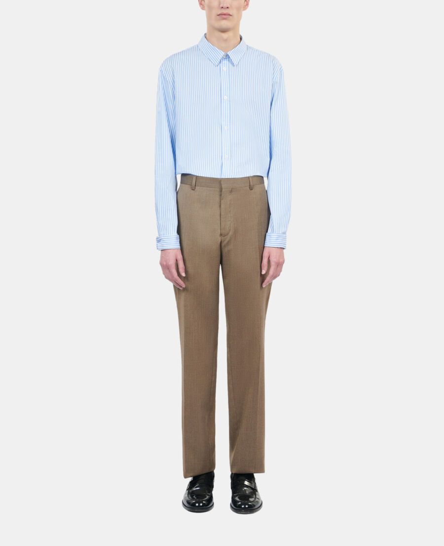 The Kooples H BROWN light brown wool suit trousers