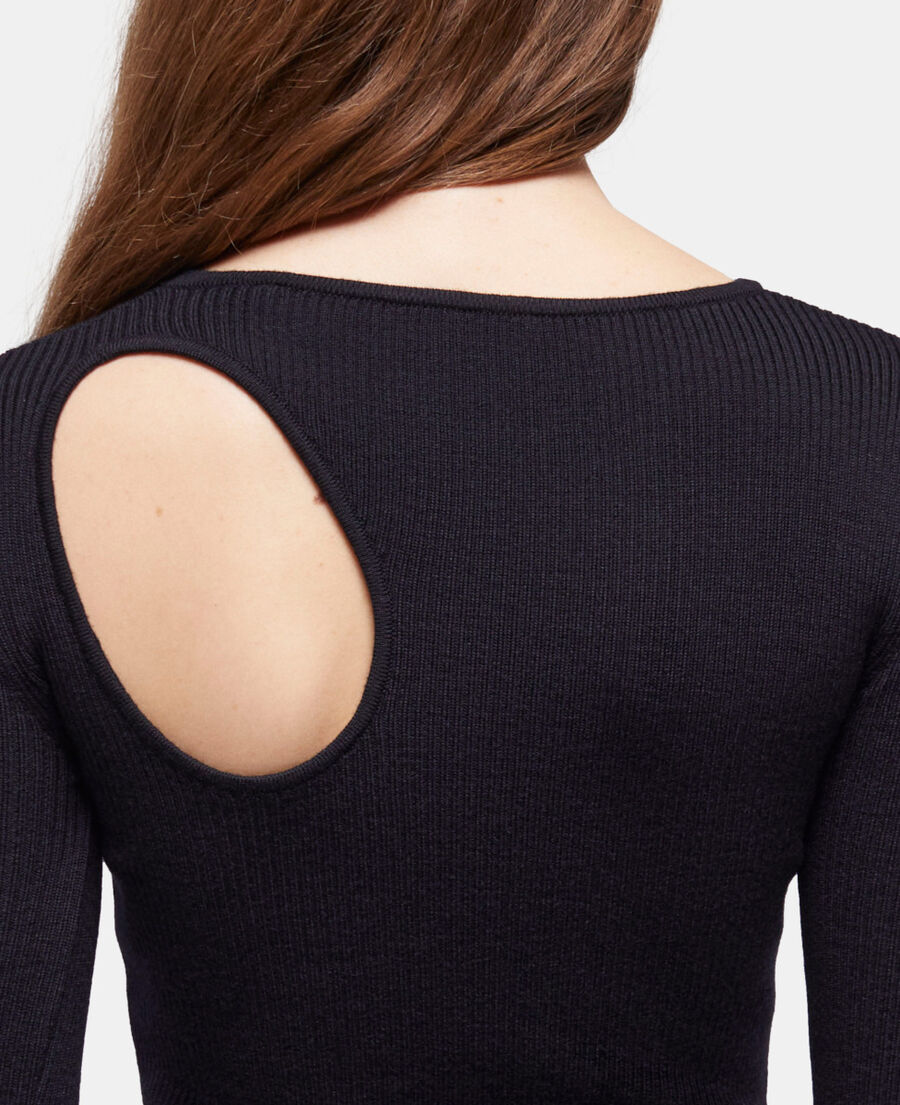 The Kooples MUJER BLACK vestido corto lana negro