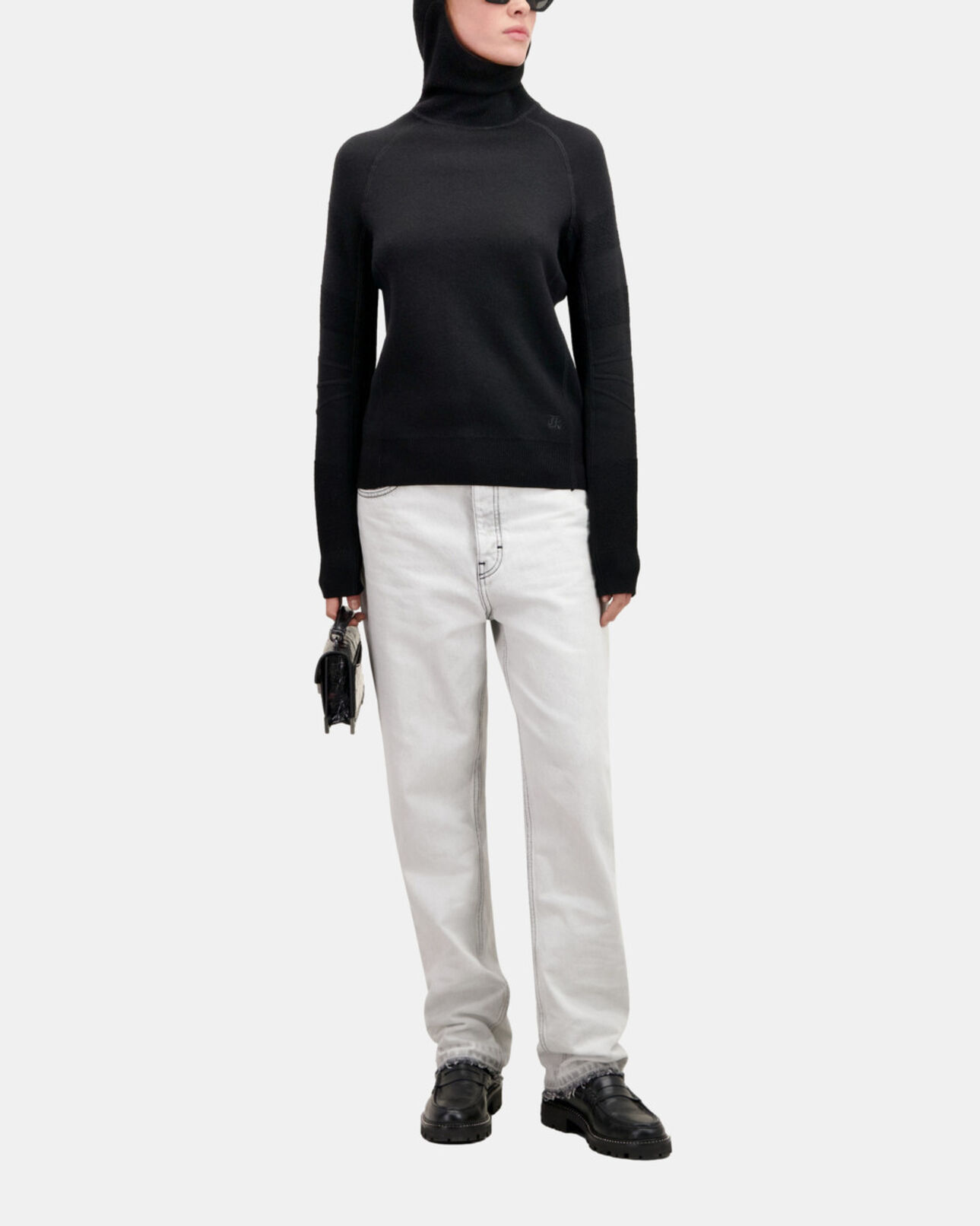 The Kooples DAMEN BLACK schwarzer pullover mit kapuze
