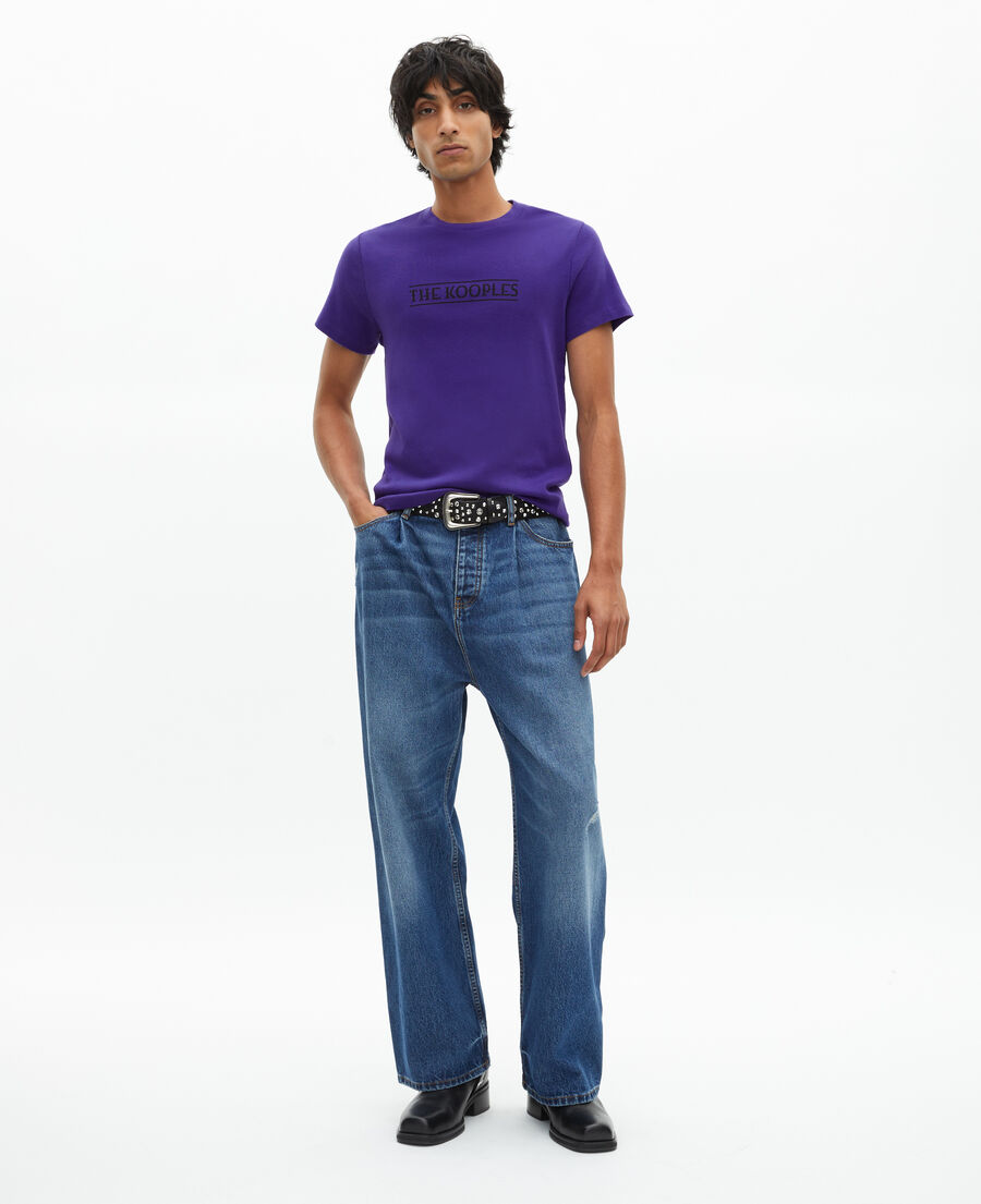 The Kooples MEN ELECTRIC BLUE t-shirt with purple print