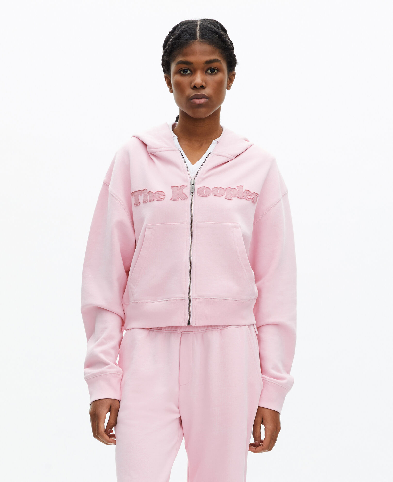 The Kooples WOMEN LILA pink logo hooded sweatshirt
